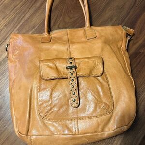 “Indian Artisan” leather slouchy hobo bag